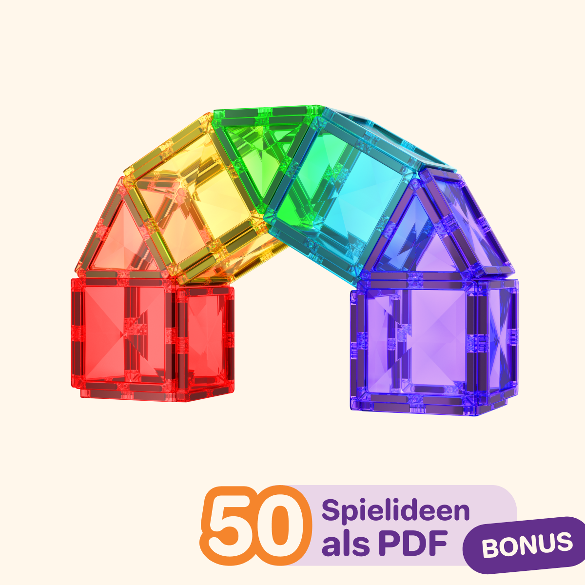 Magnetic buidling set COLORMAG 60pcs - classic