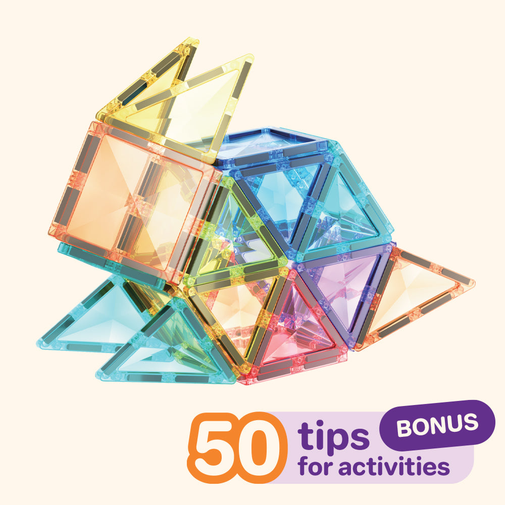 Magnetic building set COLORMAG 60pcs - pastel