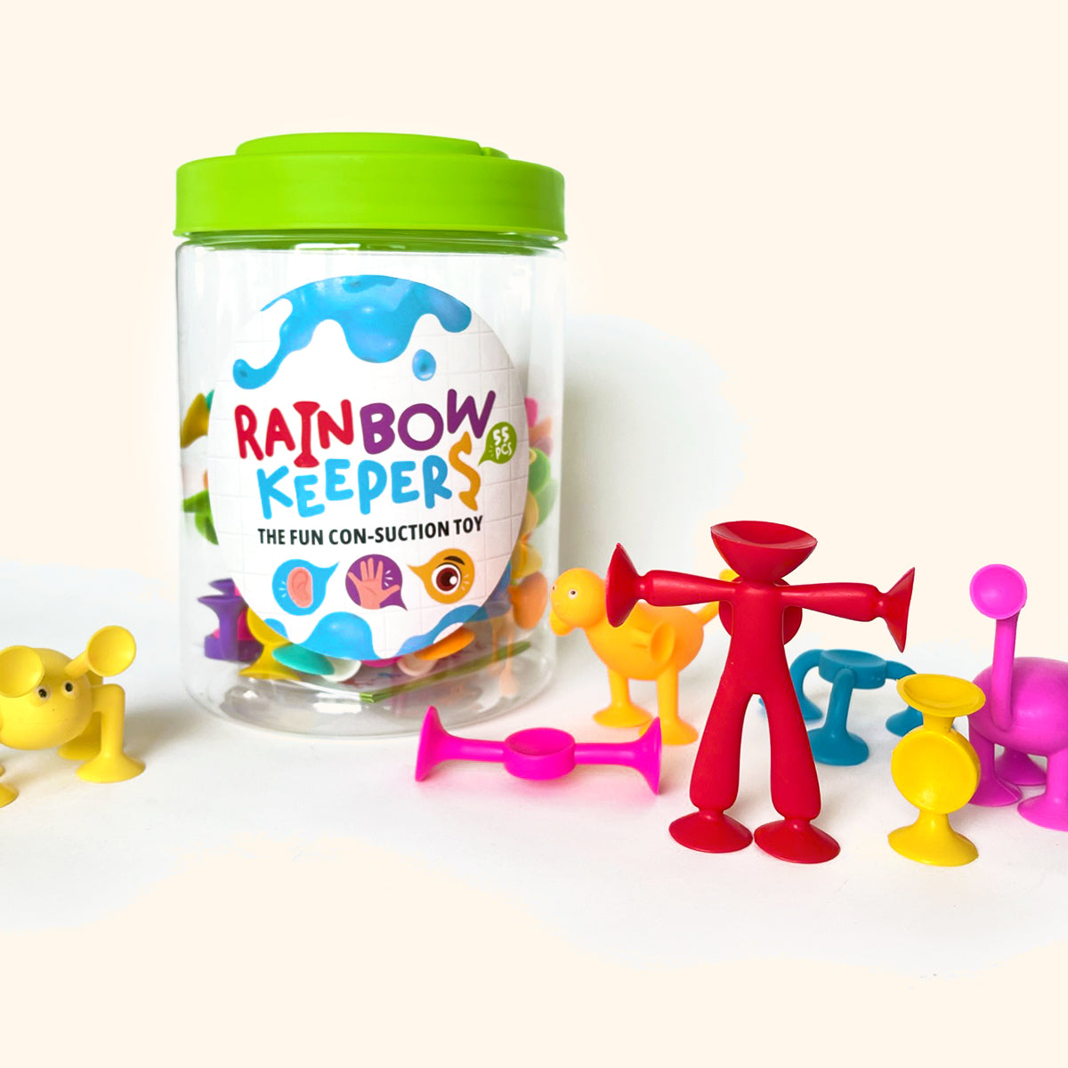 Rainbow Keepers 55 pieces - suction cup construction set