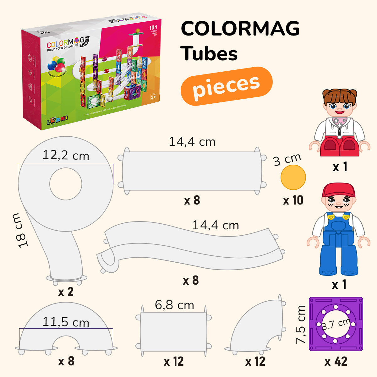 COLORMAG TUBES Magnetic building set