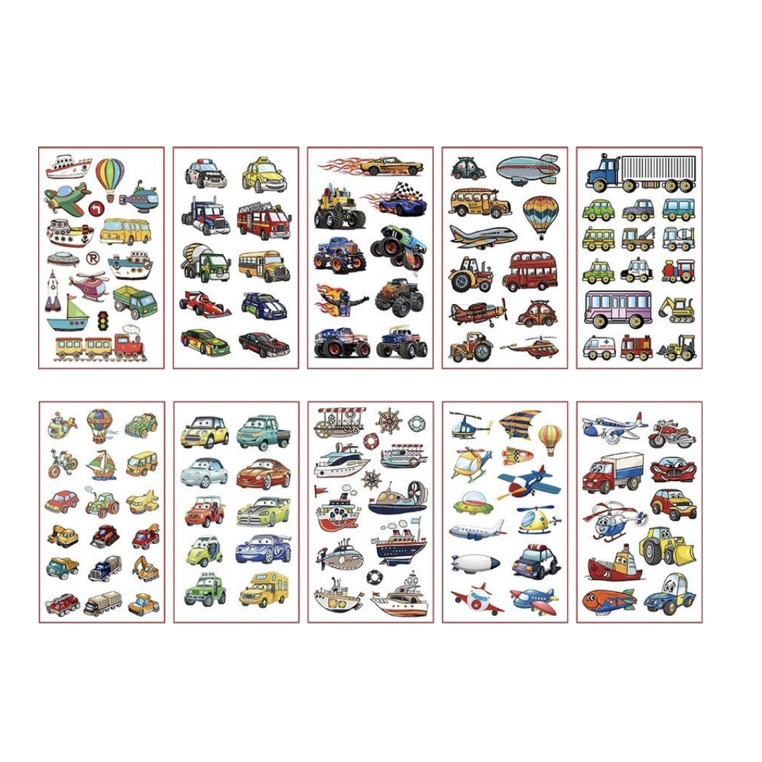 Temporary tattoos - Means of transport
