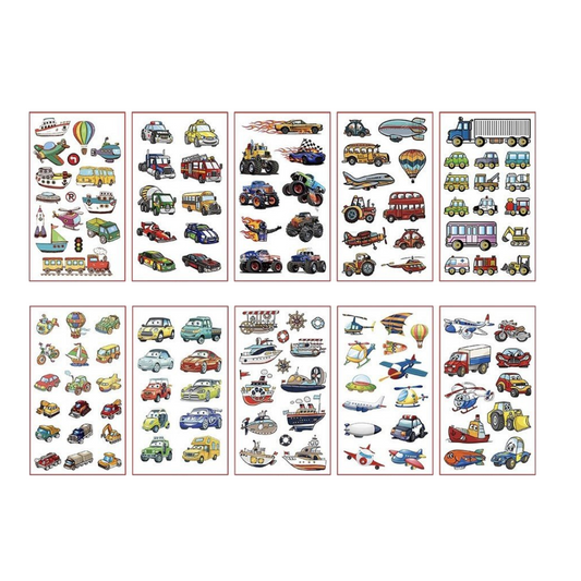 Temporary tattoos - Means of transport