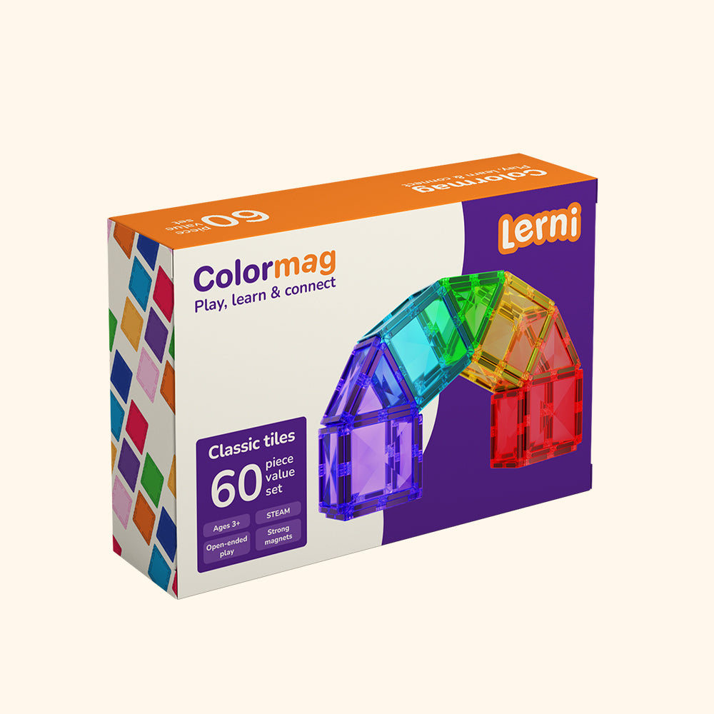 Magnetic buidling set COLORMAG 60pcs - classic