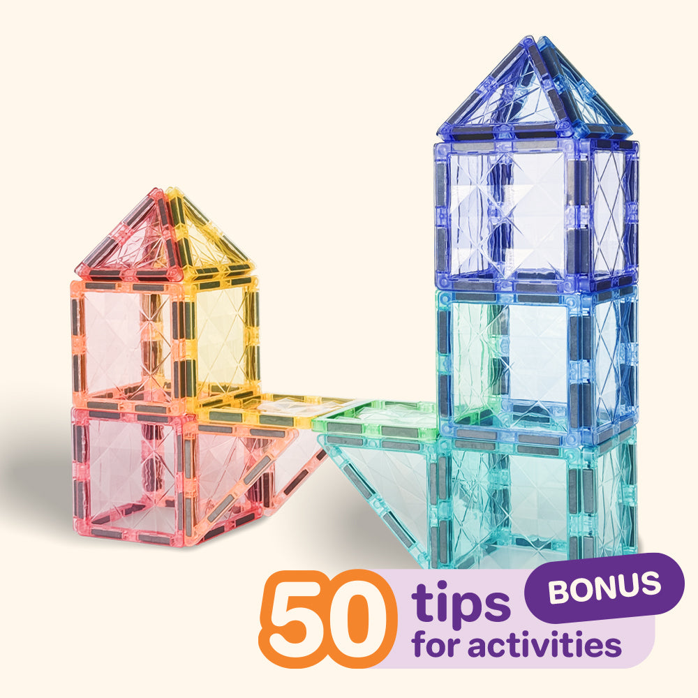 Magnetic building set COLORMAG 60pcs - pastel