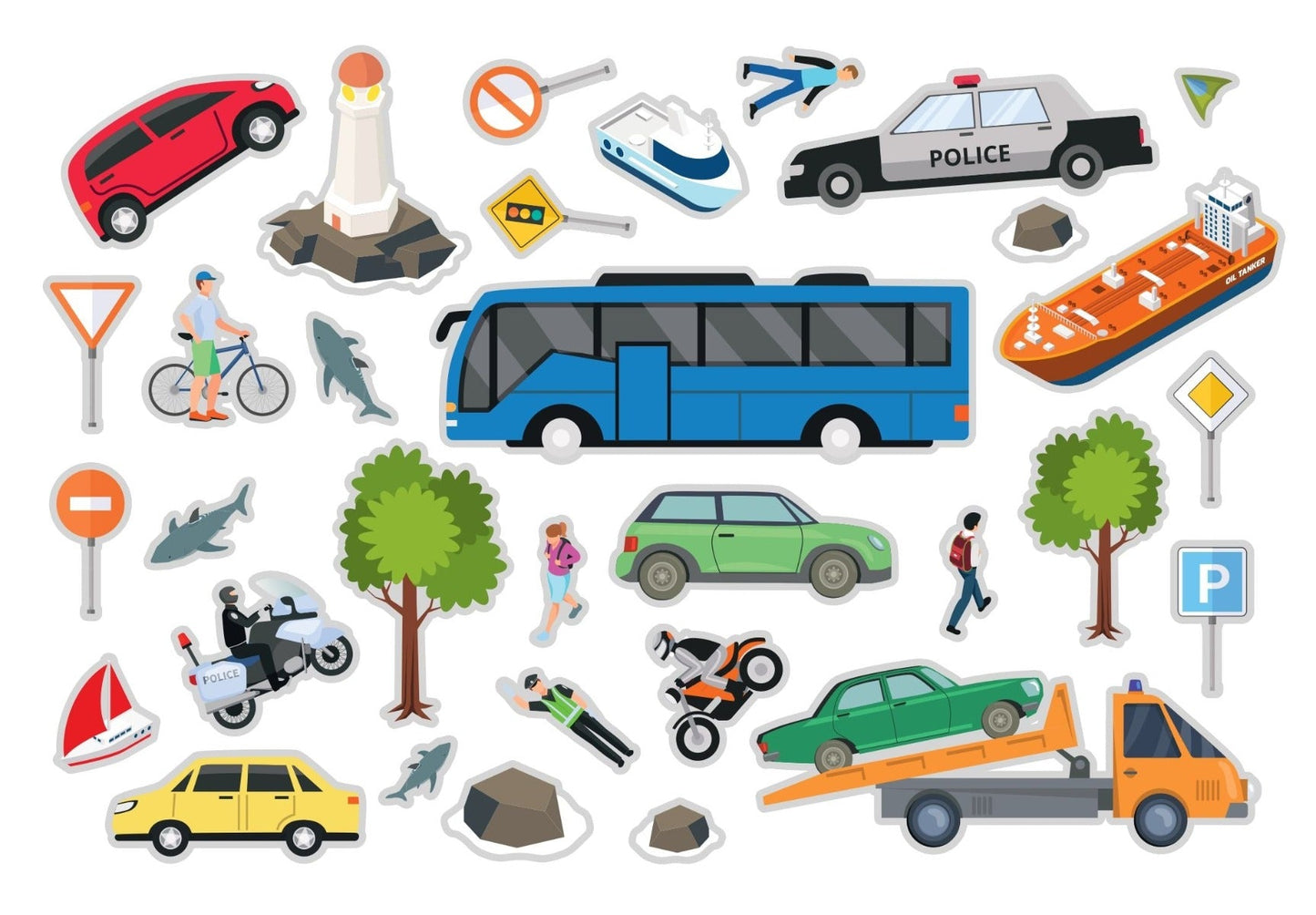 Reusable sticker book - Vehicles